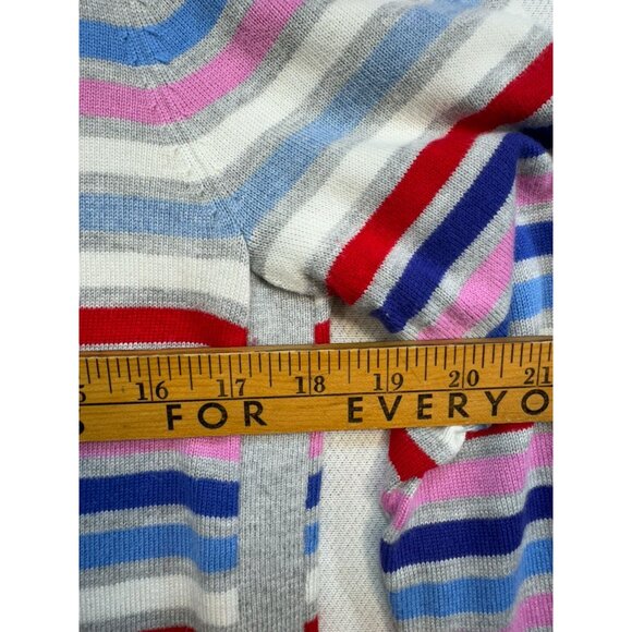 Talbots Womens Striped Button-Detail Sweater Medium Gray Pink Blue - Picture 8 of 12